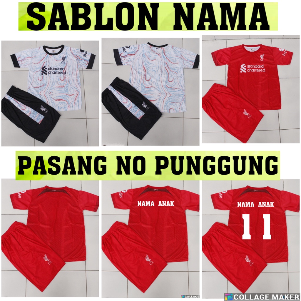 JERSEY BAJU BOLA ANAK LIVERPOOL PUTIH/BAJU BOLA LIVERPOOL KIDS PRINTING SIZE 5-12THN