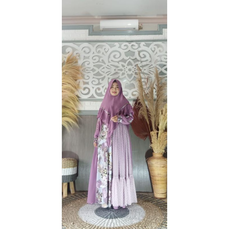 gamis full Ceruti ,gamis Ceruti set , gamis set hijab,gamis ORI brand