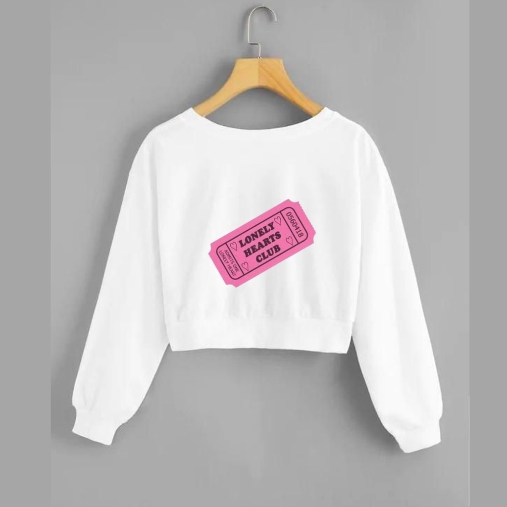 Clothing May - Sweater Crop Lucu Cute Sweater Distro Croptop Atasan Krop Top Wanita Cewek Viral