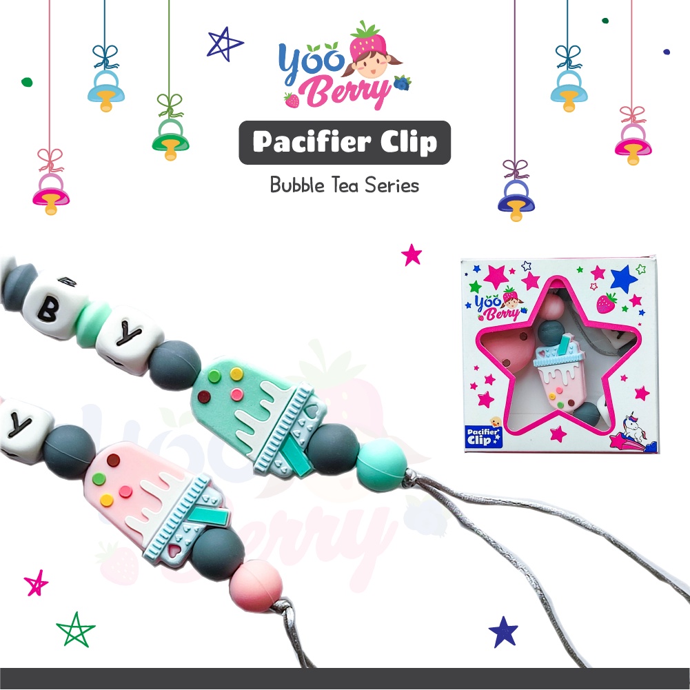 YooBerry Mart Pacifier Chain Tali Empeng Soother Bayi Bubble Tea Berry Mart