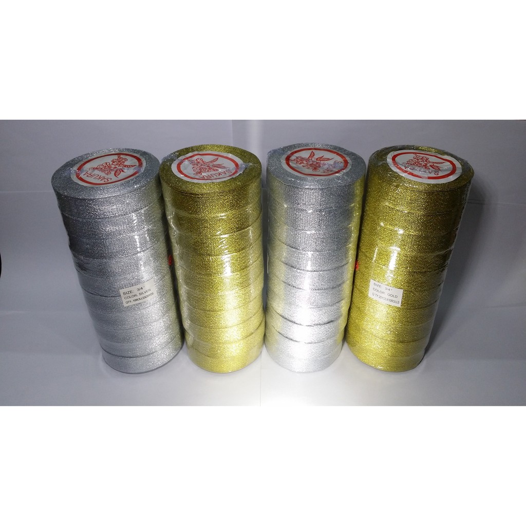 

FRESH Pita Emas Perak Glitter 3 4 x 20yd Metalik Gold Silver per 10 roll ISTIMEWA