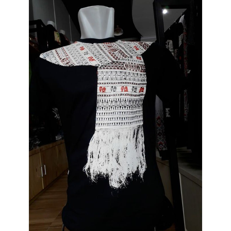 ulos kaos Ethnik Batak sablon ulos dileher bahan cc30s