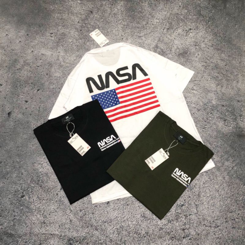 BAJU KAOS NASA H&M ORIGINAL FULL TAG UNIQLO - NASA H&M