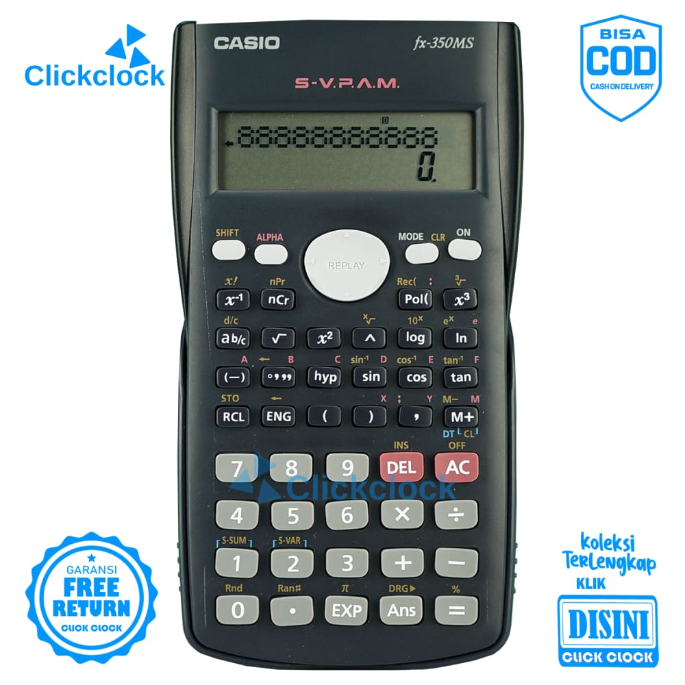 Kalkulator Basic Function ATK Minimalist Navy Casio FX-350 MS Murah Berkualitas