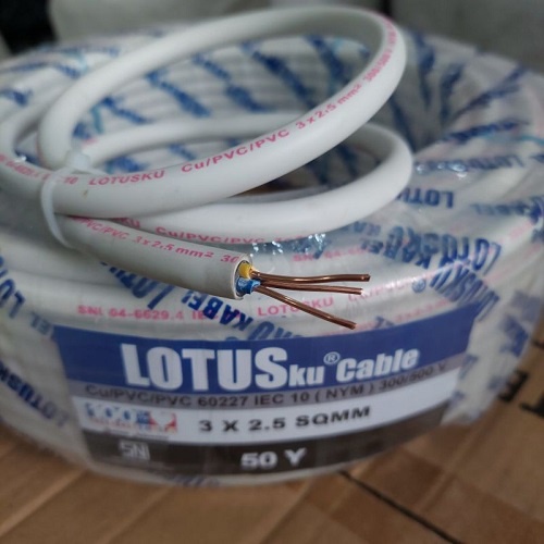 Kabel LOTUS Isi 3x2,5 mm Kabel Listrik Tembaga Kuningan / Kabel Instalasi Kabel Listrik Tunggal Isi 3