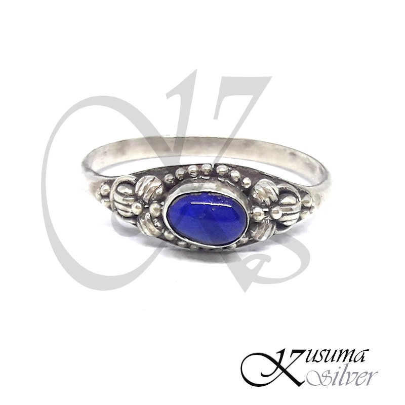 Cincin Ring Perak Silver Bali Midi Kecil Mata biru Asli 