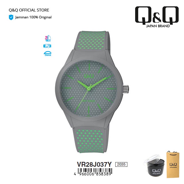 Q&Q QnQ QQ Jam Tangan Wanita Analog Karet - VR28 VR28J Tahan Air 10 BAR-4