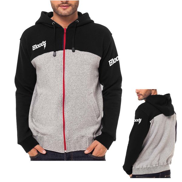 JAKET HOODIE BLOODS PRIA COWOK ORIGINAL PREMIUM DISTRO JUMBO XL XXXL TEBAL HANGAT HITAM TERBARU 2020