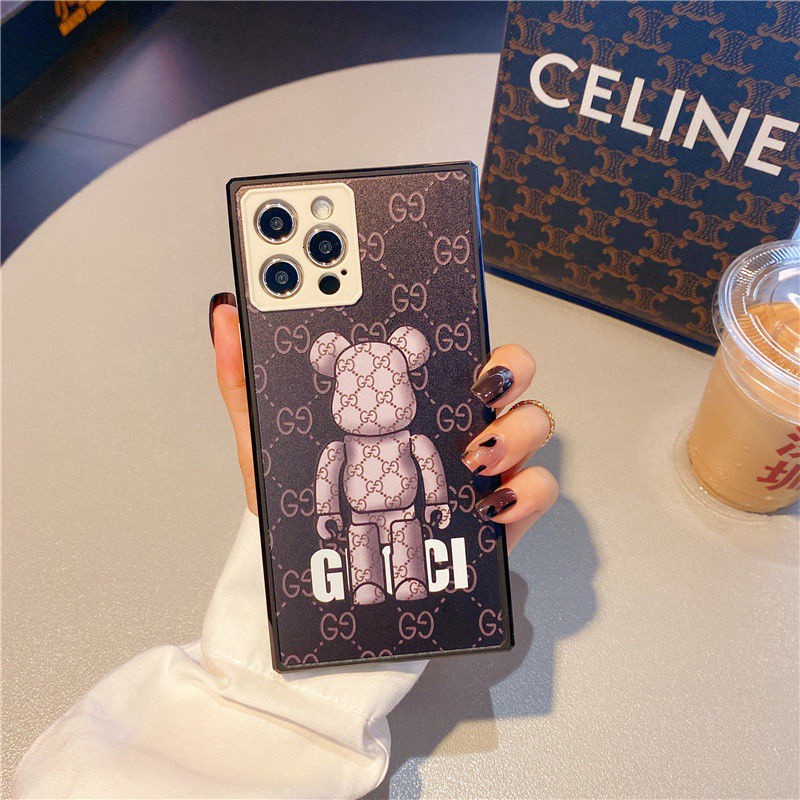 Cute Bear Right Angle Design IPhone 11 12 Pro Max ProMax 7 8 Plus X Xs XsMax Silicone Soft Case Mas7