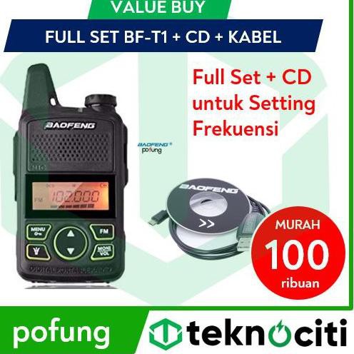 LANGSUNG KIRIM POFUNG T1 Plus CD Walkie Talkie Mini 1W 20 Ch UHF / Radio HT Pro BF-T1 by Fujian Ba