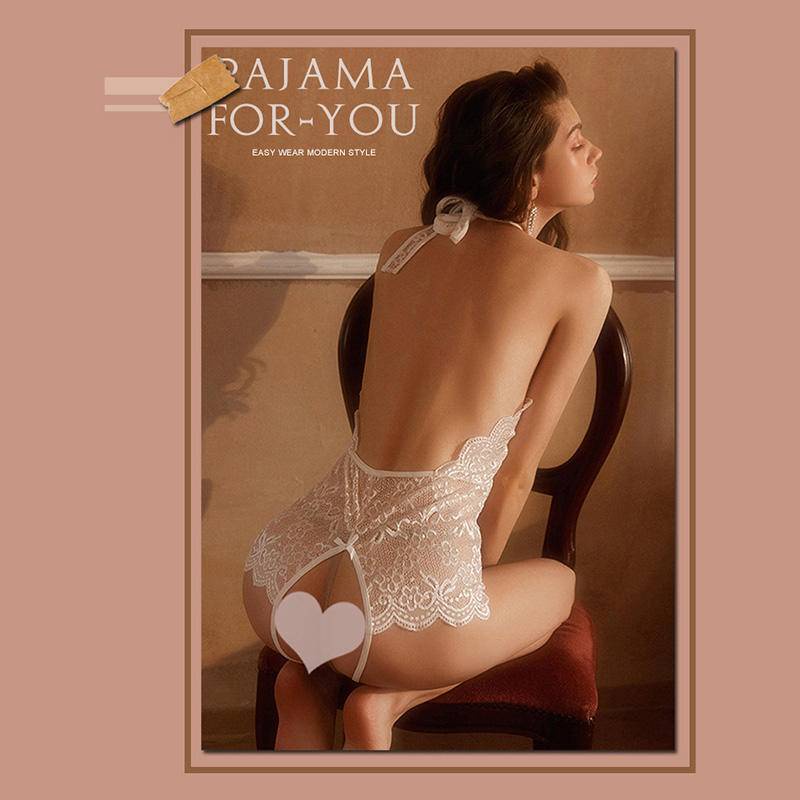 【Wetrose】Hot Sexy Charming Lace Erotic Romantic Crotchless Jumpsuit Teddy Lingerie Bodysuit Open Crotch Wanita