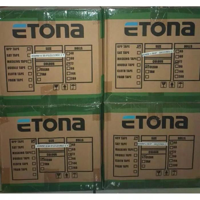 

Etona lakban 2 inch, 45 mm 72 yard. 1 KARTON HARGA SPESIAL