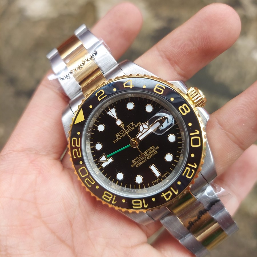 New Jam Tangan Rolex GMT Master Two Tone Garansi 1th