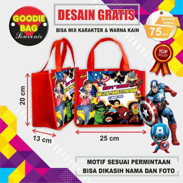 

tas souvenir ulang tahun / Tas ultah / Tas souvenir / Tas custom free