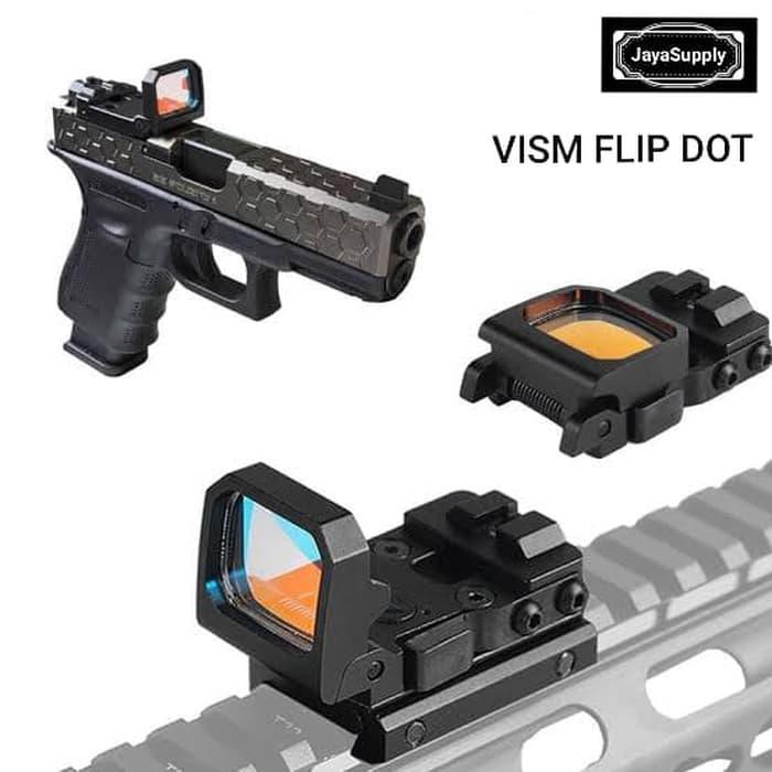 Aksesoris Airsoft Gun / Airsoft Gun / Vism Flip Red Dot Scope Pistol Rmr Holo Refect Sight Tactical