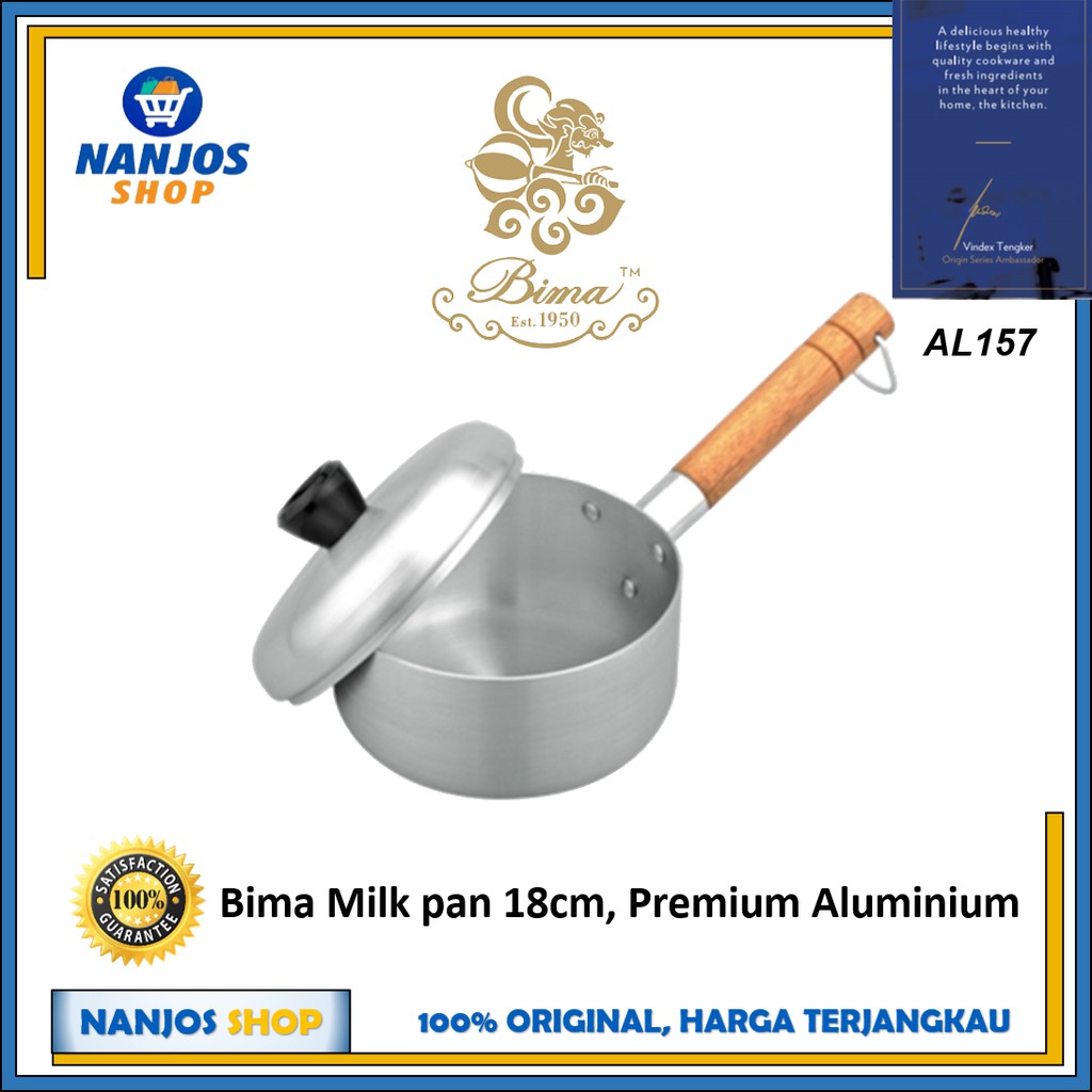Bima Panci susu Panci Rebus dengan tutup Milk Pan 18 cm SUS 304 AL157