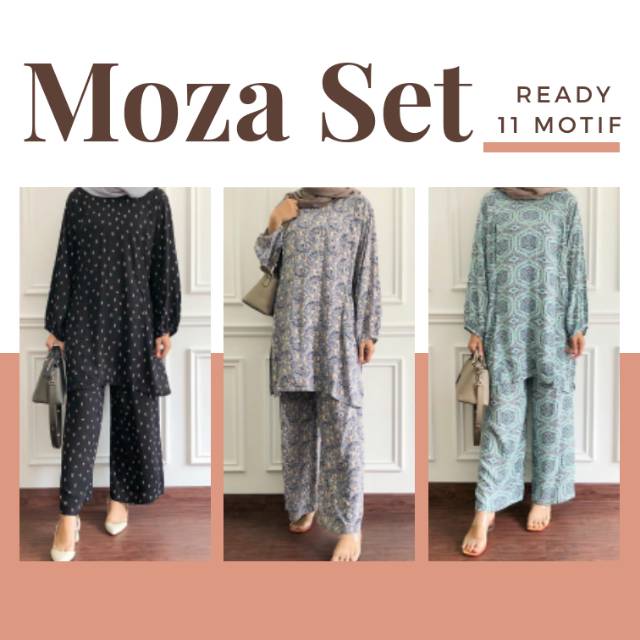11 Motif Moza Set by Fixpose Setelan Tunik Menyusui