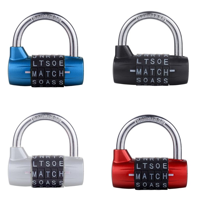 Vivi Kunci Loker Gym 5huruf Heavy Duty Alloy Padlock Password Gembok Keamanan Kokoh-Mudah Di Atur Sendiri Keyless Res