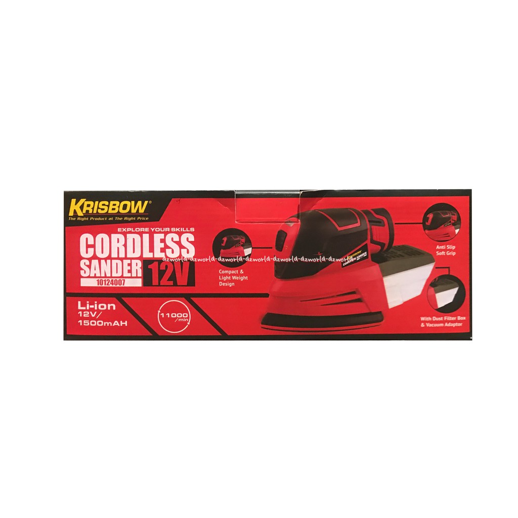 Krisbow Cordless Sander 12 V 11000Min Mesin Menghaluskan Kayu