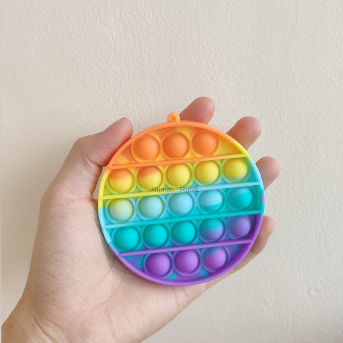 TOYS-RELIEVE-STRESS- MAINAN ANAK POPIT FIDGET TOY POP IT MINI RAINBOW / POP IT MINI RAINBOW - BULAT