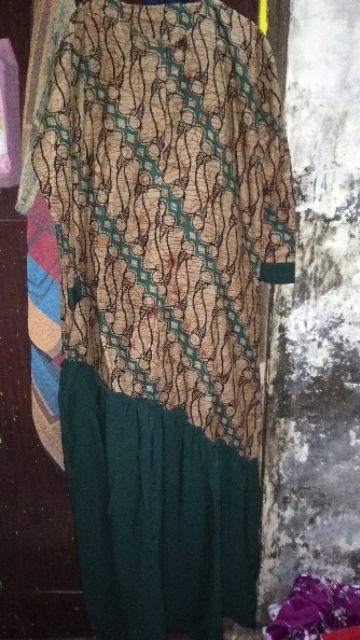 (busui & Ori) Gamis Batik Couple Rempel Couple Manggar,sekar,kubis,meysya Meisya Style Syari - Kg075