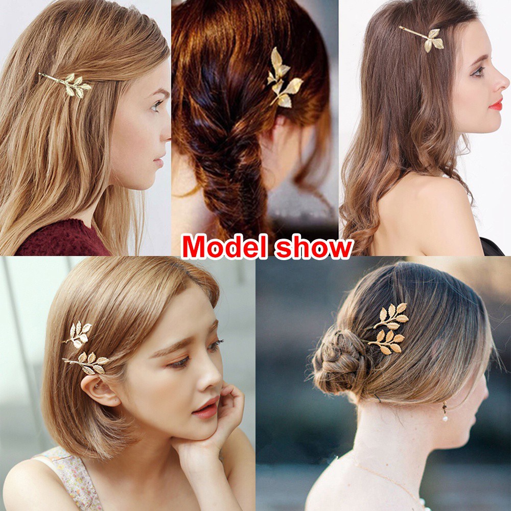Jepit Rambut Bentuk Daun Nanas Bahan Metal Untuk Wanita