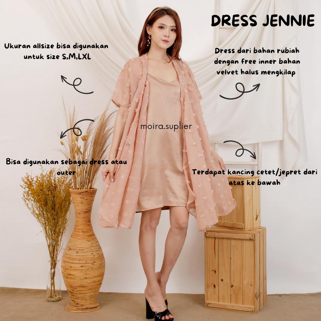 DRESS JENNIE RUBIAH SET INNER DAN OUTER SET BAJU KONDANGAN