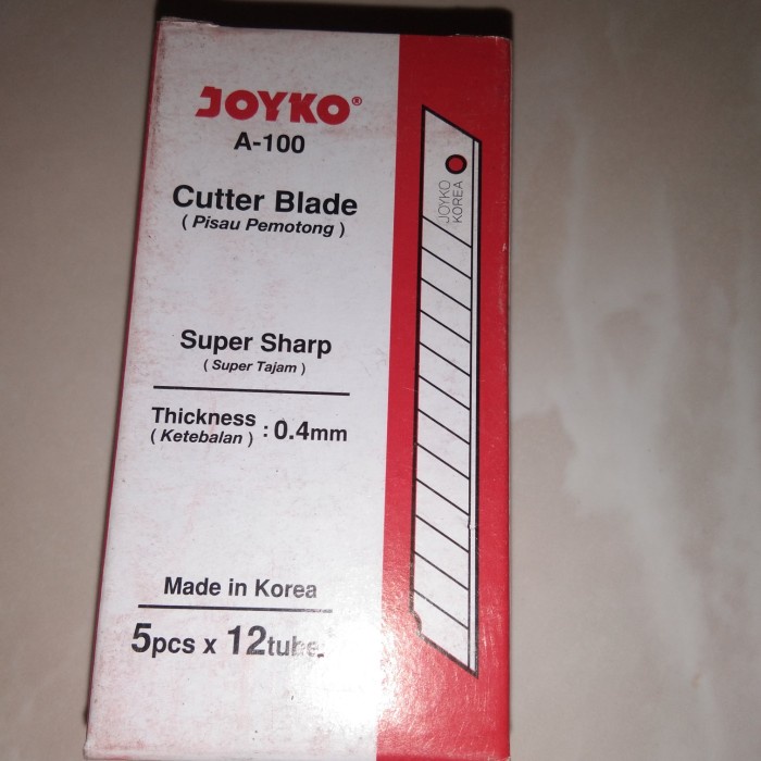

Mudah Isi Cutter Joyko A100..1 Pack Isi 12 Tube Hot Sale