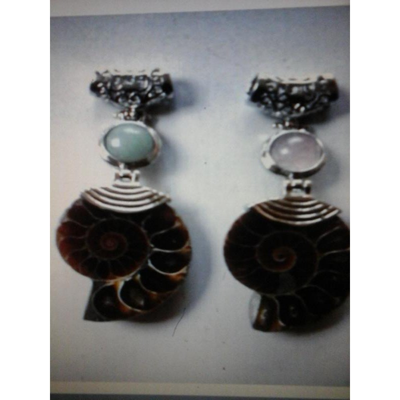 Terbaru  liontin batu fosil ammonite pendant  Murah