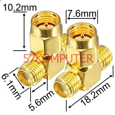 ADA KONEKTOR T SMA CABANG 2 Antenna Splitter Adapter Router MODEM Huawei 4G ORBIT STAR 2 (Male to Dual Female) / Adapter Konverter Konektor RPSMA to SMA MALE buat Telkomsel Orbit Star 2