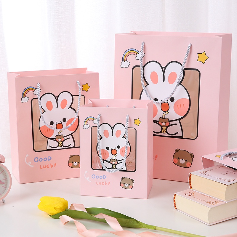 

PAPER BAG KADO ULANG TAHUN MOTIF KUCING & RABBIT / TAS KADO / GIFT BAGS / PAPER BAG / SOUVENIR PAPER BAG MOTIF