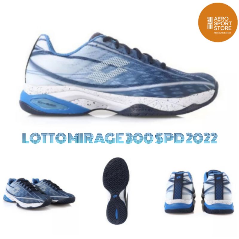 [ SEPATU TENIS LAPANGAN LOTTO MIRAGE 300 SPD 2022 - NAVY BLUE ]