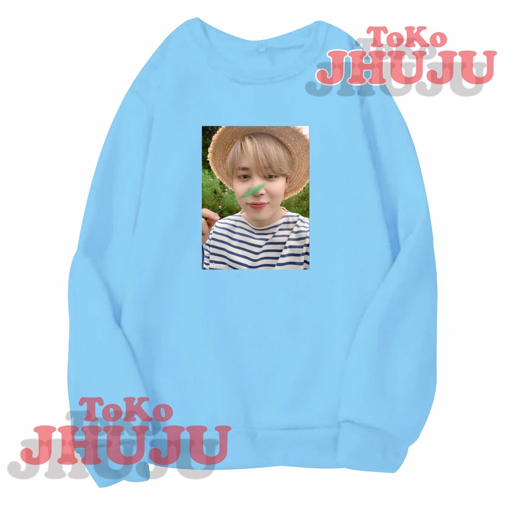 Basic Sweater BTS Jimin Photo Bertopi Bulat