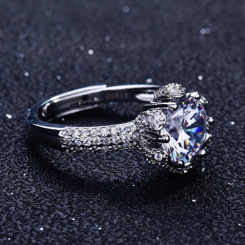 Pt950 Cincin Moissanite Mewah Untuk Wanita