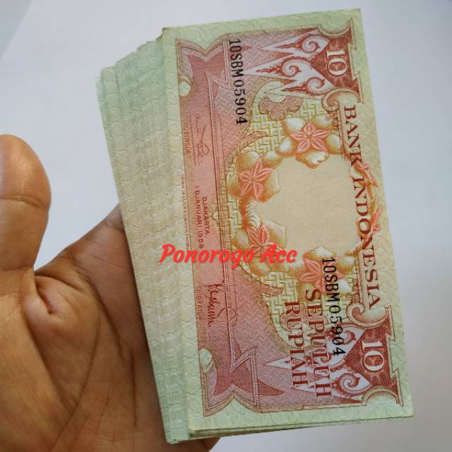 (Full Gress) Paket uang kuno uang mahar nikah 20 rupiah seri sandang pangan dan 10 rupiah seri bunga