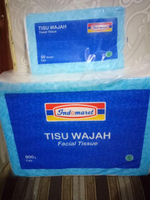 12 Pieces Tisu Wajah Travel Pack Indomaret 50 Sheets 2 Ply / Travel Tissue
