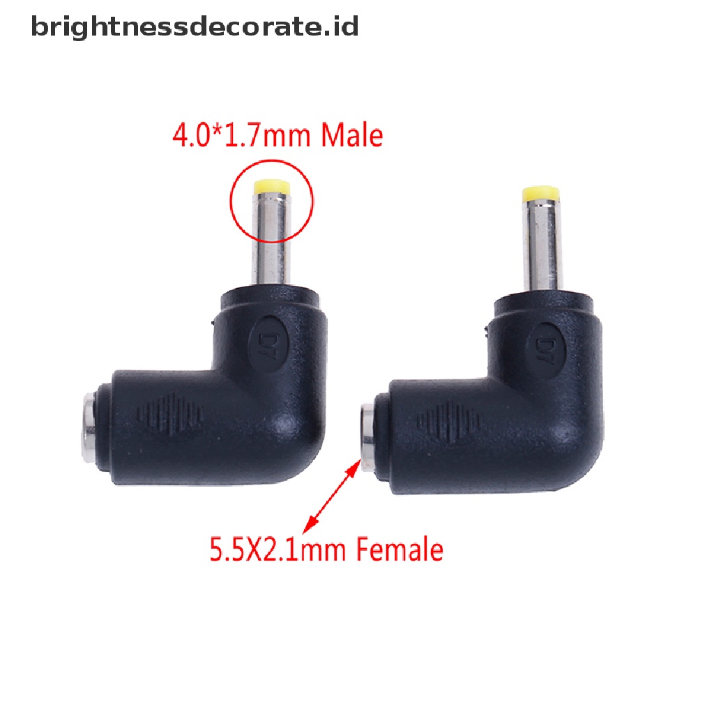 2pcs Adapter Konektor Dc Power 5.5x2.1mm Female Ke 5.5x2.5mm Male Kanan