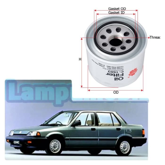 Filter Oli Honda Civic Wonder 1984-1987 - LAMPU MOBIL
