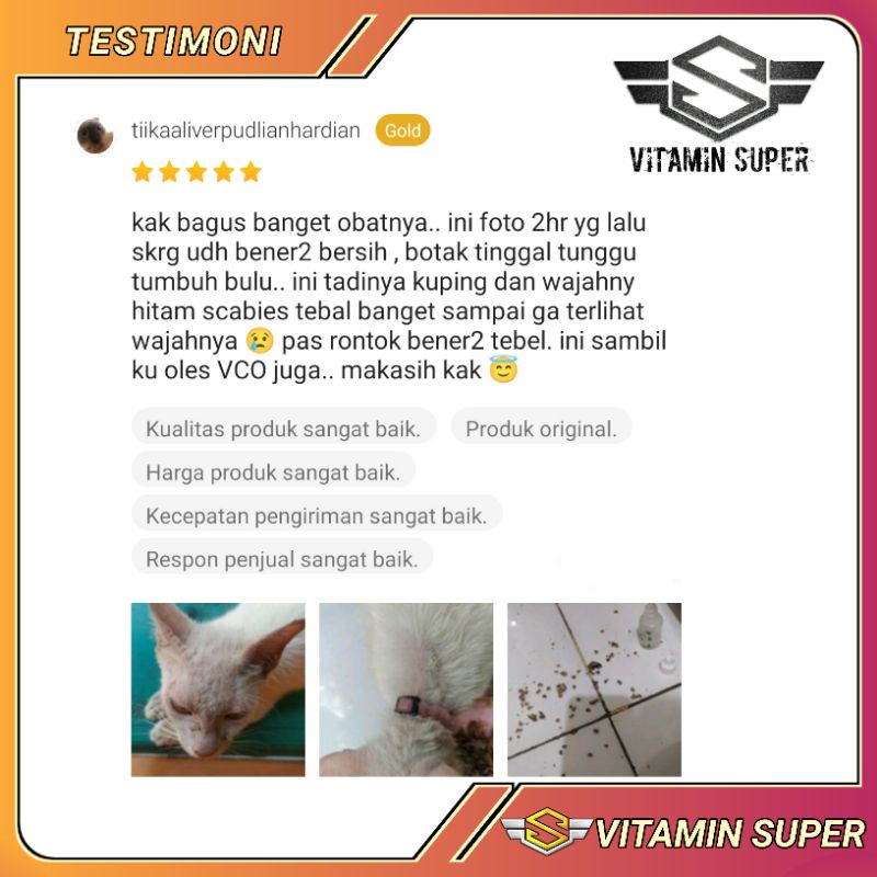 Obat Kucing Anti Parasit P2  | Obat Scabies, Jamuran, Abses, Kutuan, Cacingan, Gatal-gatal, Ketombe, Tungau, earmeat dan Masalah Kulit