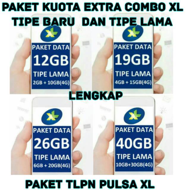 KUOTA PAKET XL EXTRA COMBO DATA INTERNET [TIPE BARU] 5/10/15/35GB Dan Hotroad 24 JAM