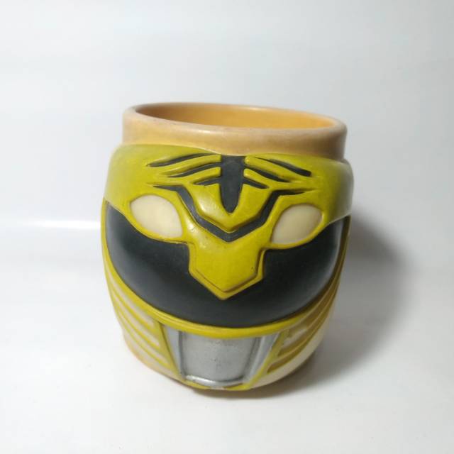 Mug Power Rangers Yellow Megacept Saban Gelas Ranger Rare Toy Vintage Jadul Lawas Toys Sentai Kuning