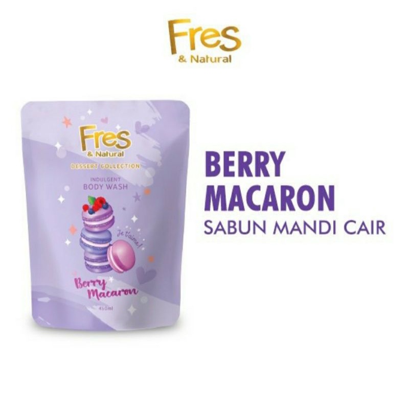 Fres n Natural Body Wash Dessert Collection Varian Berry Macaron 450ml