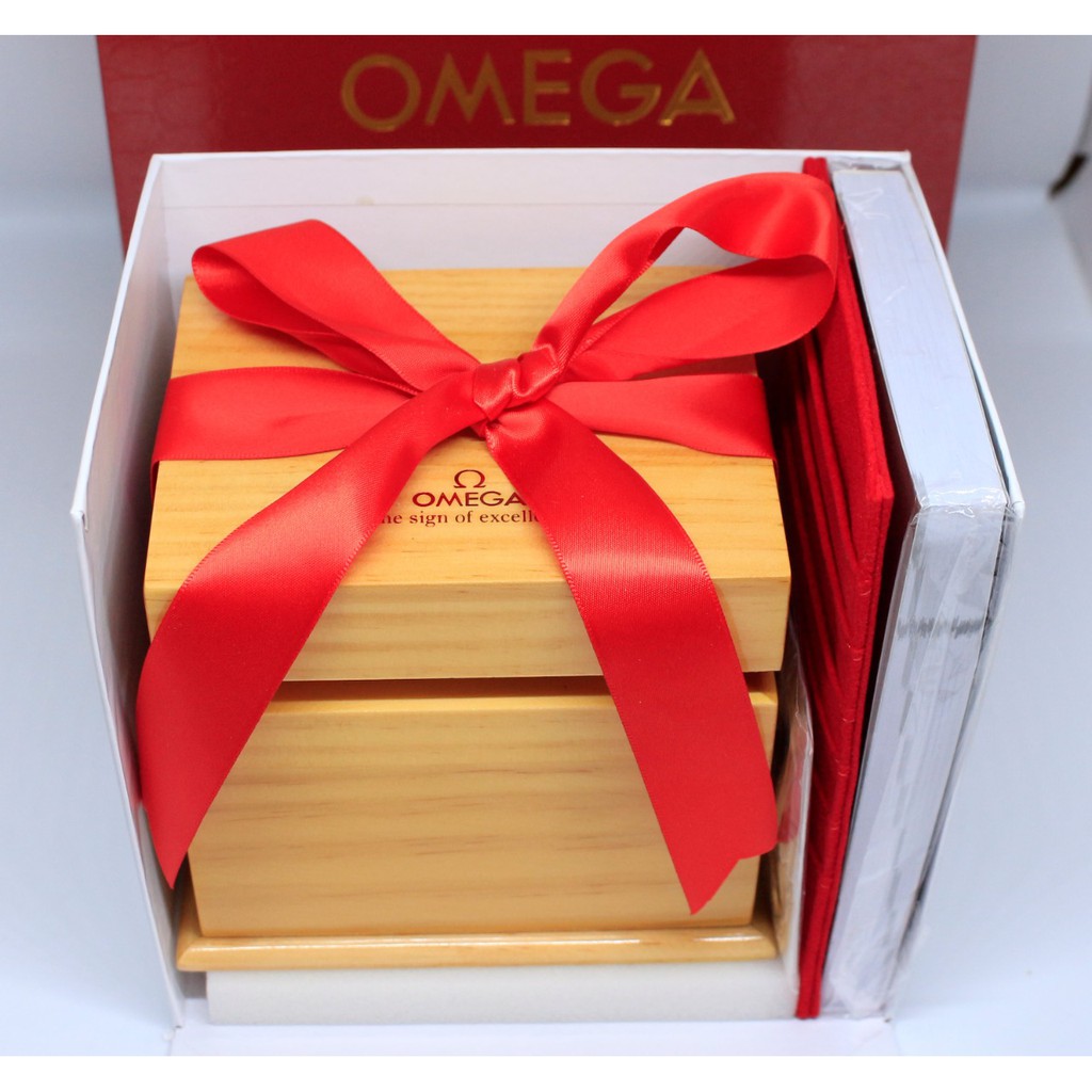 Box Kotak Jam Tangan Omega Plus Pita PROMO 