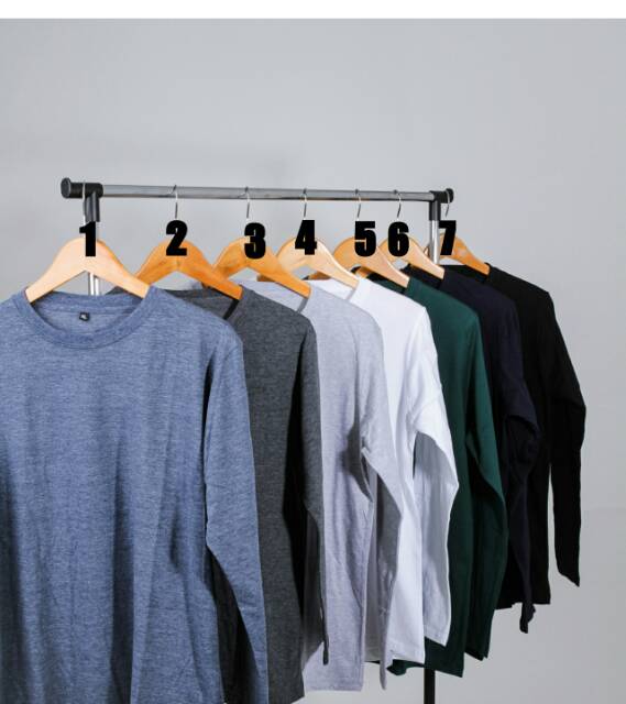 Kaos Polos Lengan Panjang 100%ASLI Cotton Combed 30S-1