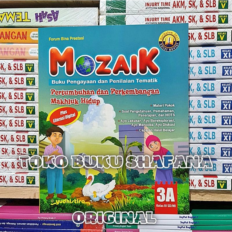 Paket 4 Buku Mozaik 3A 3B 3C 3D Yudhistira Kelas 3 SD K13 Revisi - Pengayaan &amp; Penilaian Tematik