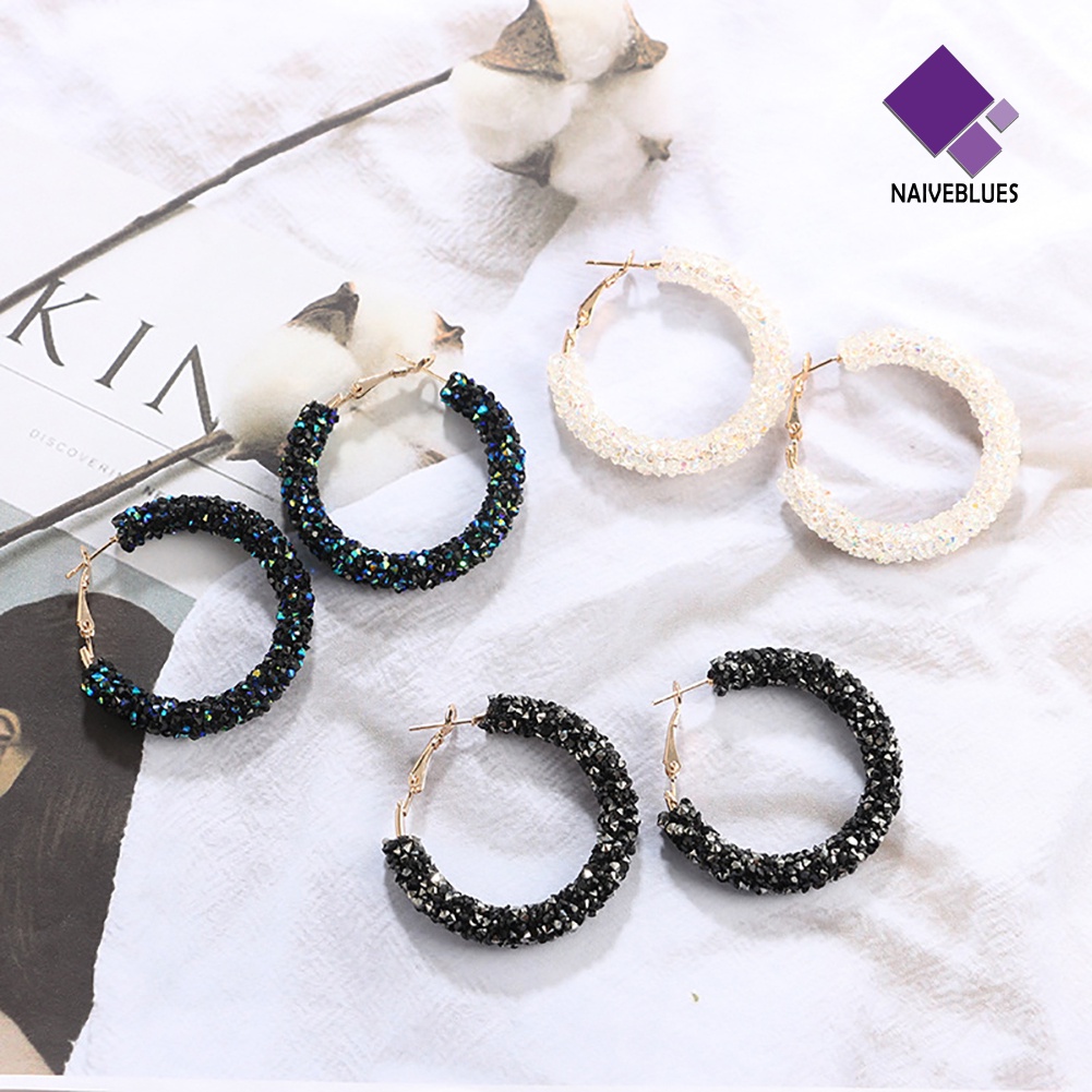 Anting Hoop Bentuk Bulat Gaya Elegan Untuk Wanita