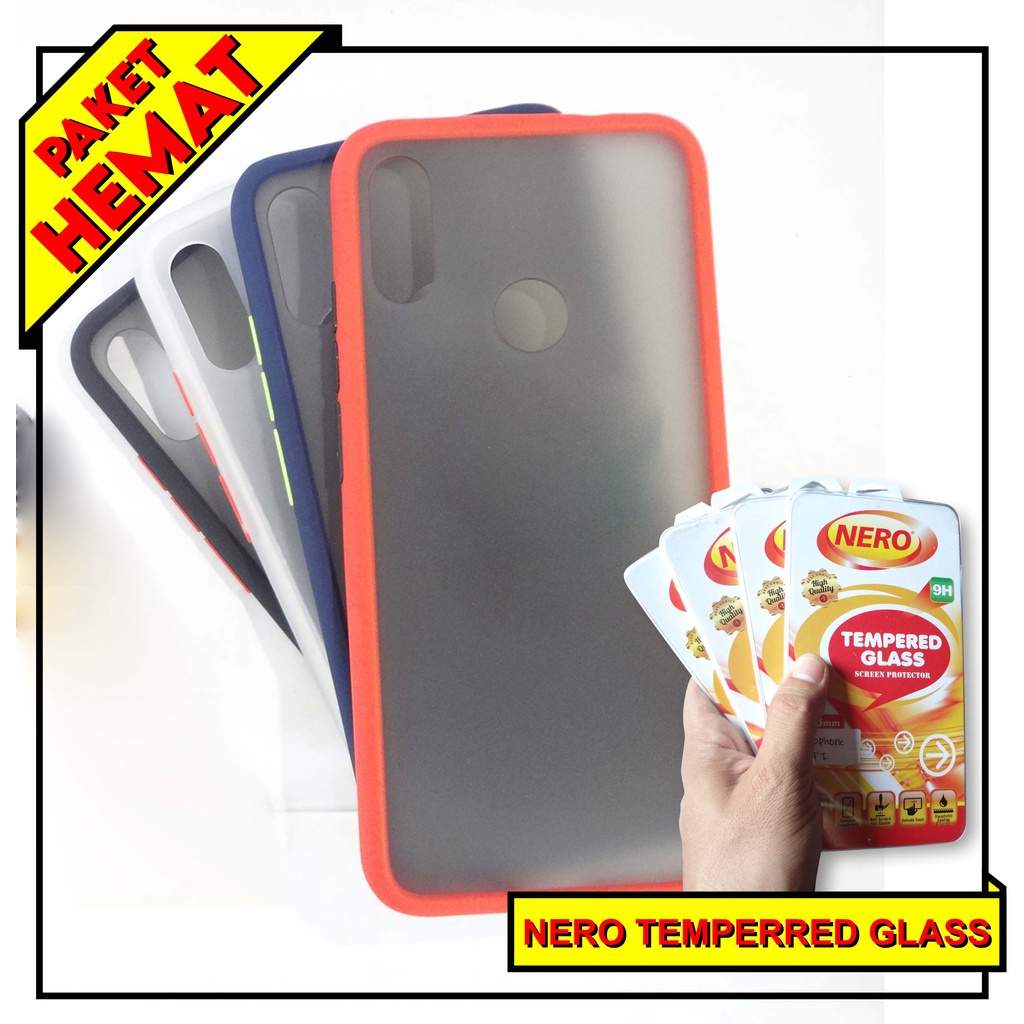 (PAKET HEMAT) Case Fuze Dove + Temperred Glass Xiaomi Redmi Note 4x/Note 7/Note 7 Pro/Note 8/Note 8 Pro/Note 9/Note 9s Hardcase / Matte Colour / Case Candy