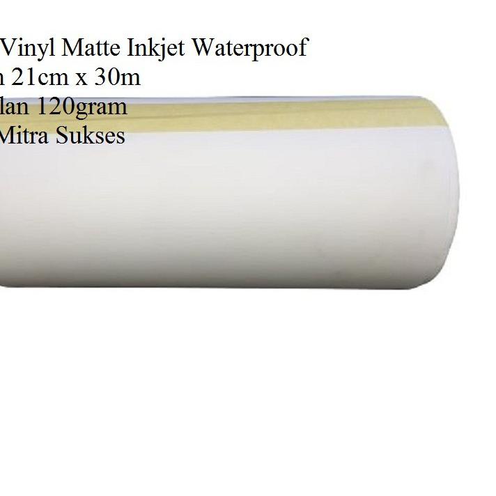 

Barang melimpah⭐ Stiker Vinyl Matte Inkjet Waterproof A4 Roll - 21cm x 30m ,!