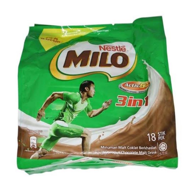 Isi 18 + 3 SACHET MILO SACHET 3in1 malaysia / milo malaysia / milo 18 +3 21stik