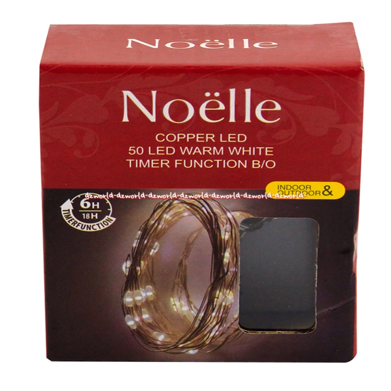 Noelle Copper Led 50L Warm White Timer Lampu Led String Lampu Natal Putih Dengan Timer Pakai Baterai